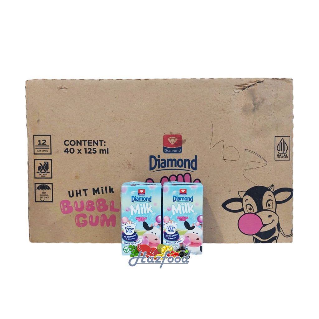 

Diamond Milk Susu UHT Bubble Gum 125 ml x 40 pcs ( 1 Karton )