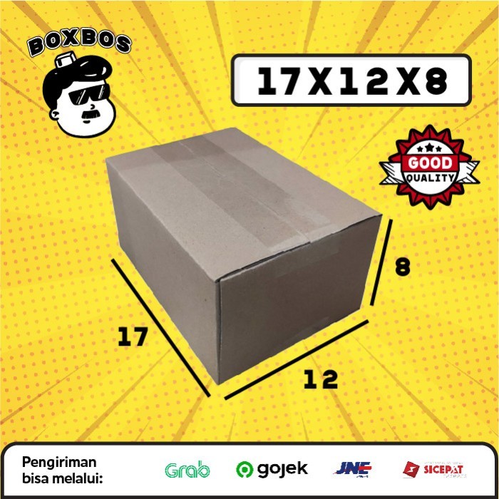 

KARDUS BOX uk 17x12x8 CM Kotak Packaging Corrugated SHEET POLOS