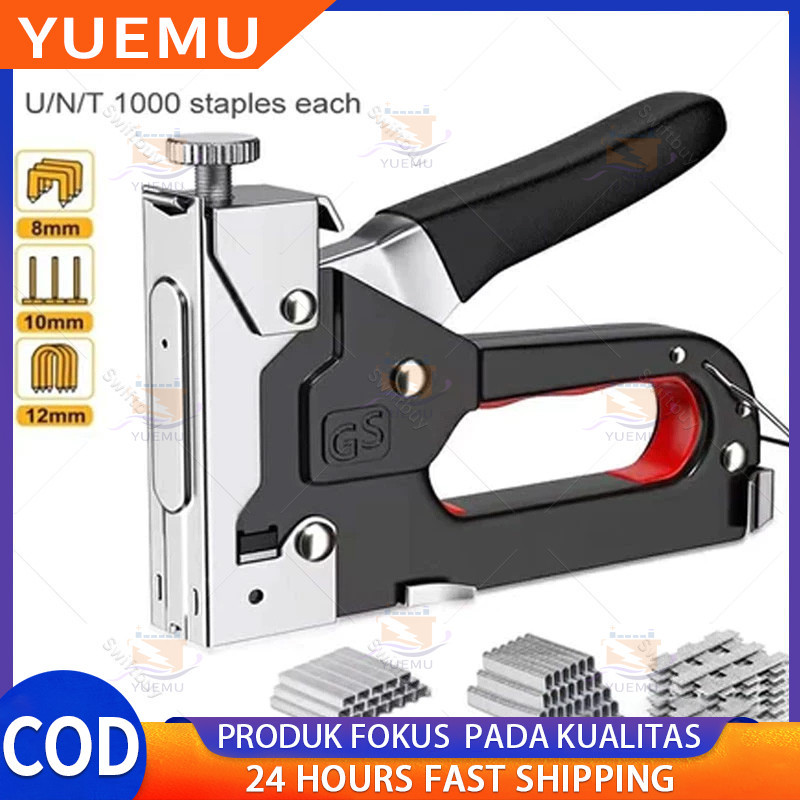 

Gratis 600 Paku / 3 In 1 Stapler Gun / 3 In 1 Pistol Kuku / Staples Tembak Gun Tacker / Powerfull Pistol Stapler / Furnitur DIY Pelapis Pistol Stapler / Dekorasi Rumah Alat Pertukangan / Multifungsi Pistol Stapler