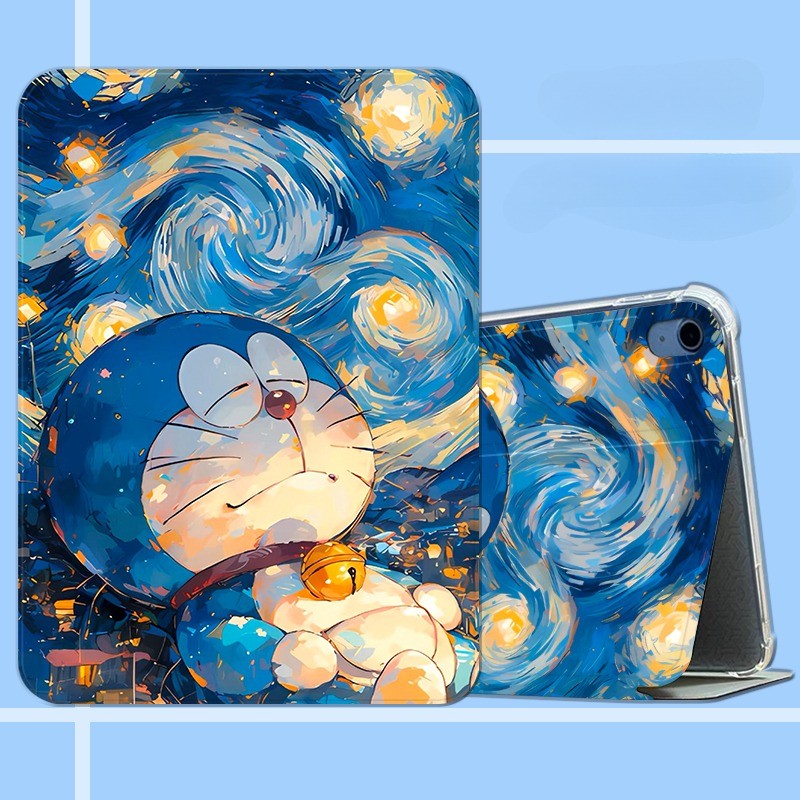 Casing pelindung komputer tablet kartun Doraemon cocok untuk ipad Mini 4/5 7,9 ”Mini 6 8,3 ”Air1/2 G