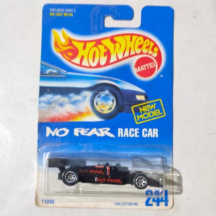 TR99 Hotwheels Hot Wheels Indy 500 No Fear Race Car hitam 1997 ban 7SP