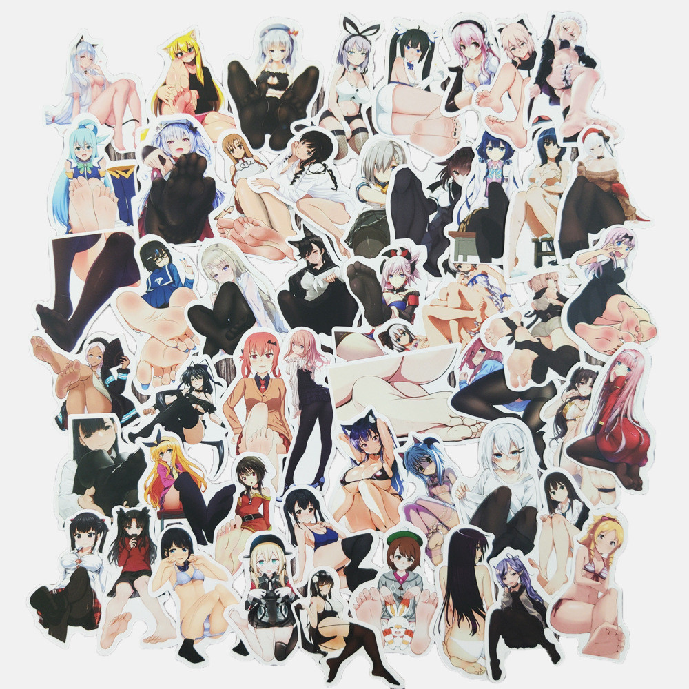 

50pcs Anime Japanese Sexy Girl Beauty Foot Helmet Stickers DIY Car Guitar Suitcase Skateboard Laptop Luggage Graffiti Stickers