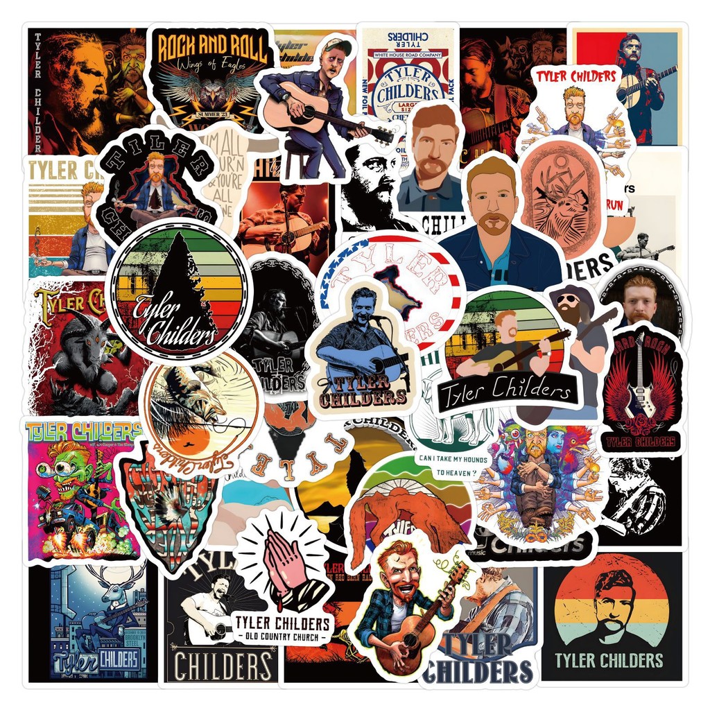 

10/30/60PCS Tyler Childers Cartoon Stickers Music Decals Scrapbook Luggage Laptop Guitar Phone Car Bike Skateboard Sticker Toy