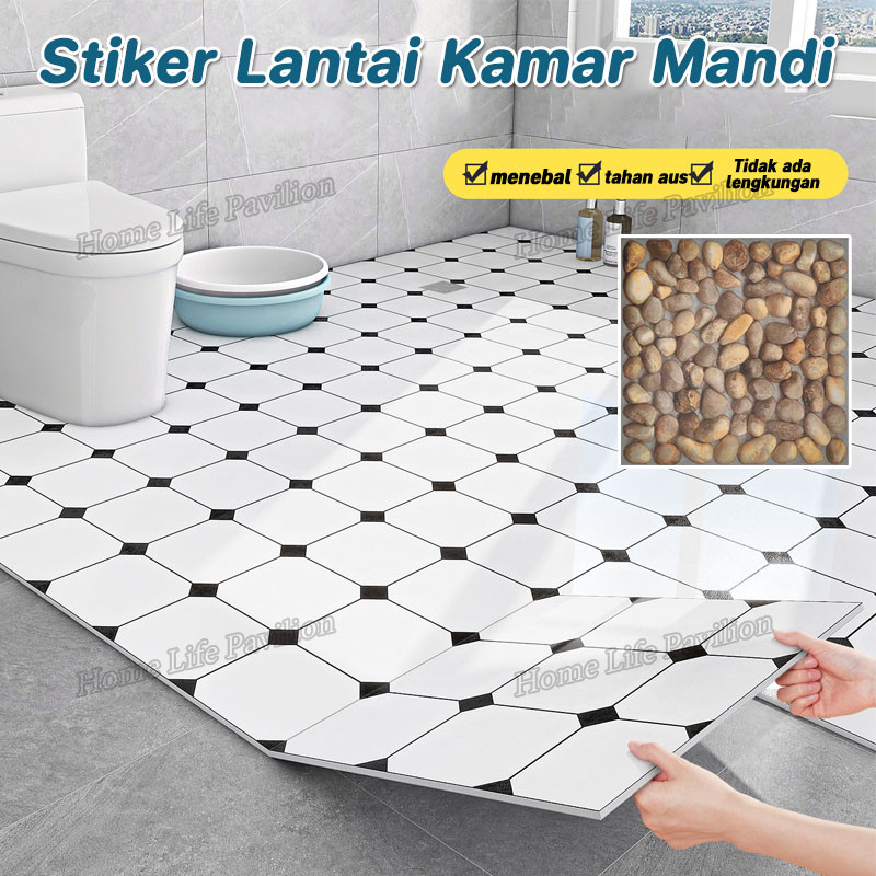30 * 30cm Stiker Lantai Kamar Mandi Lantai Stiker Non-Slip Dapur Stiker Dinding Renovasi Tahan Air