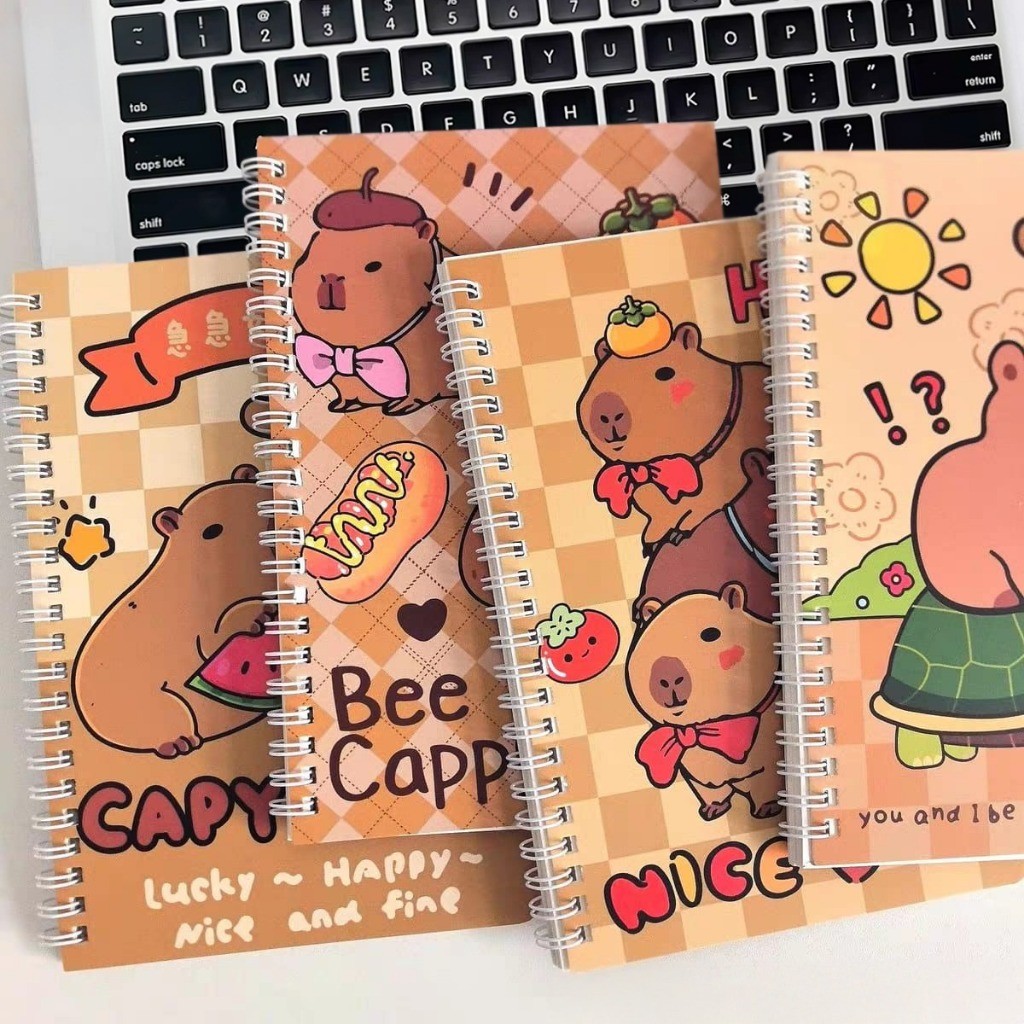 

(SR) Buku Binder Spiral CAPYBARA Ukuran A5 Super Cute Lucu Kertas Bergaris / Buku Tulis Capibara Imut Unik Favorit Anak Kekinian Alat Tulis