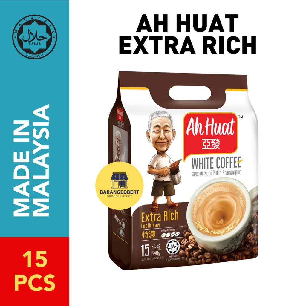 

KOPI AH Huat White Coffee Malaysia Extra Rich Lebih Kaw /Ahuat / Ahhuat Coffee (15pcs)