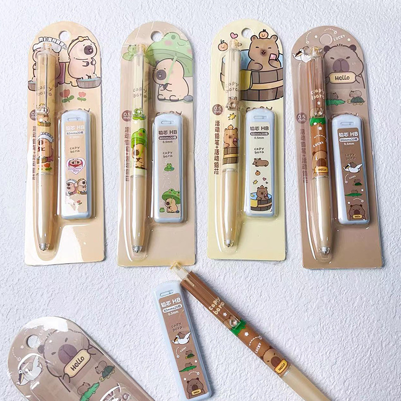 

Kawaii Capybara Mechanical Pencil Set 0.5mm Drawing Writing Pencils Cartoon Stationery School Office Supplies Children's Gift
