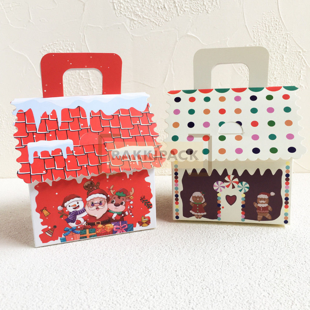 

Goodie bag karton snack box kotak roti hampers natal rumah
