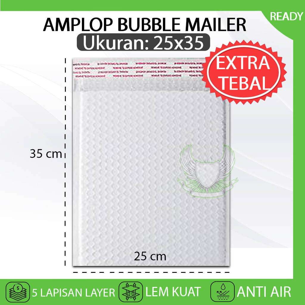 

Kantong Plastik Packing Amplop BUBBLE MAILER 25X35 Bubble Wrap Polymailer Putih WHITE Bungkus Paket Online Shop Premium
