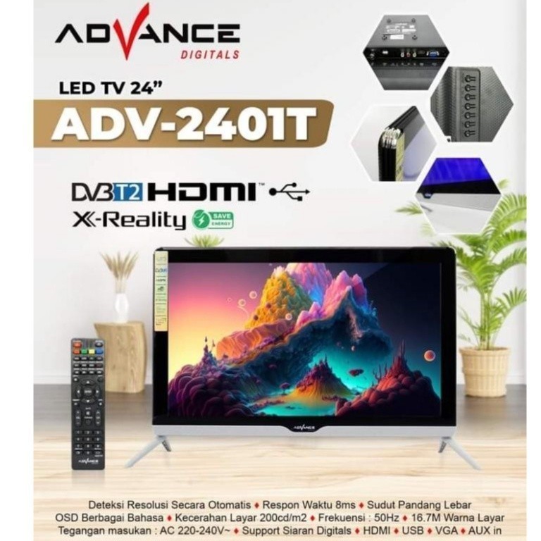 Led TV Digital 2401T Advance 24inch/TV Digital Advance 24inch bisa buat monitor