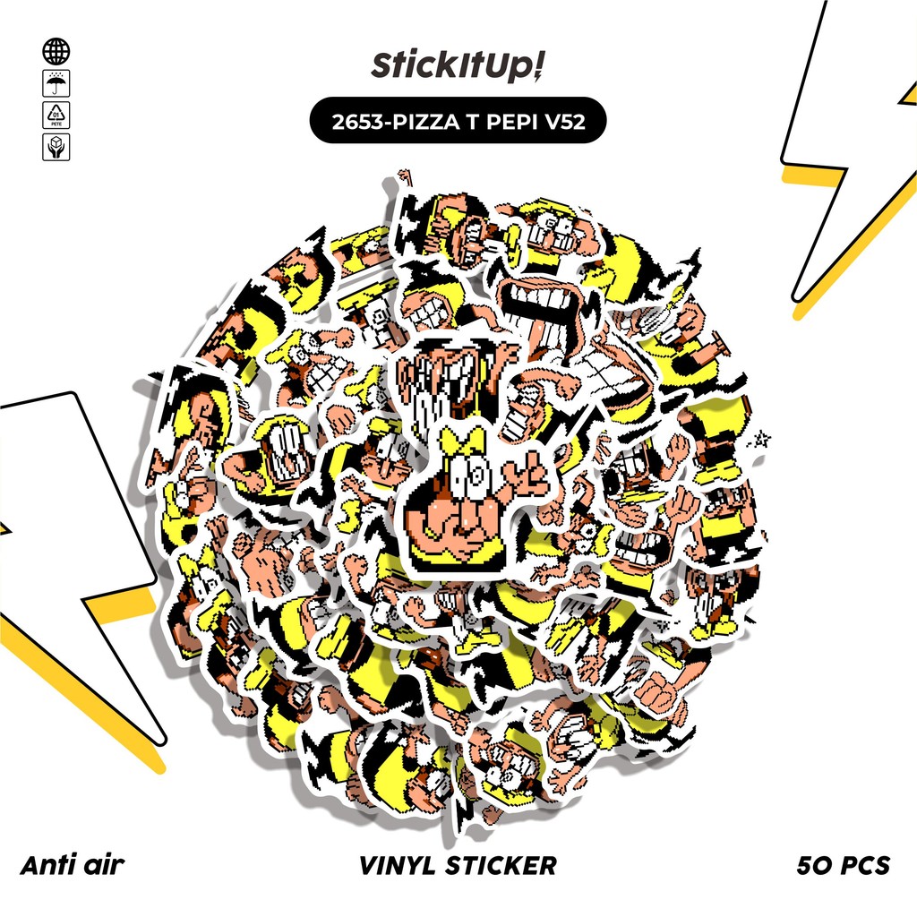 

COD✨ 50 Pcs Stiker PIZZA T PEPI V52 Lucu Anti Air Untuk Dekorasi Notebook Sepeda Skateboard Handphone DIY