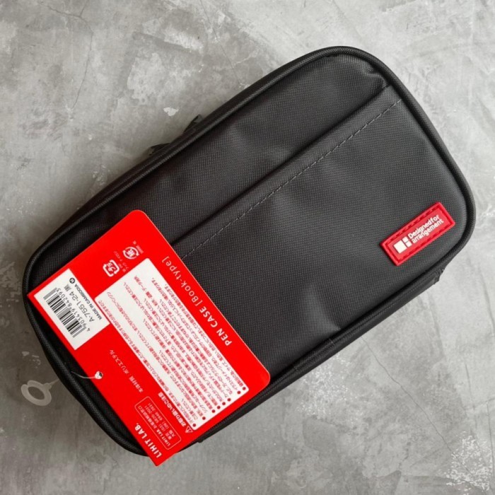 

[New]Promo LIHIT LAB A-7551 Book Style Pen Case Single Zipper/ Tempat Pensil - Black