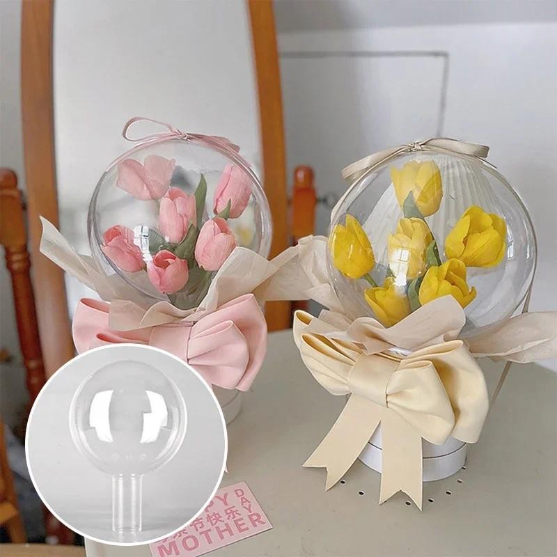 

Diy Acrylic Flower Box Transparent Plastic Flower Packaging Box Acrylic Bobo Packaging Ball for Wedding Birthday Gift Box