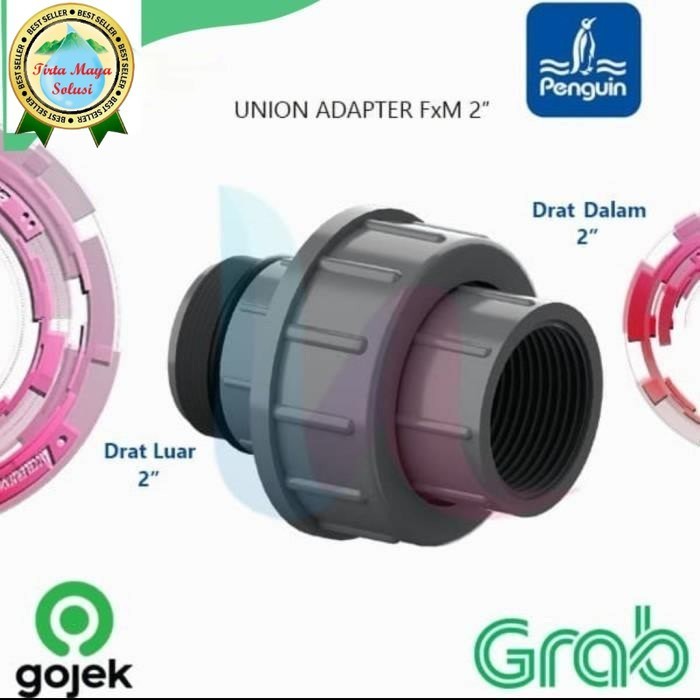 water mur drat luar/dalam 2inch penguin. watermur drat 2"