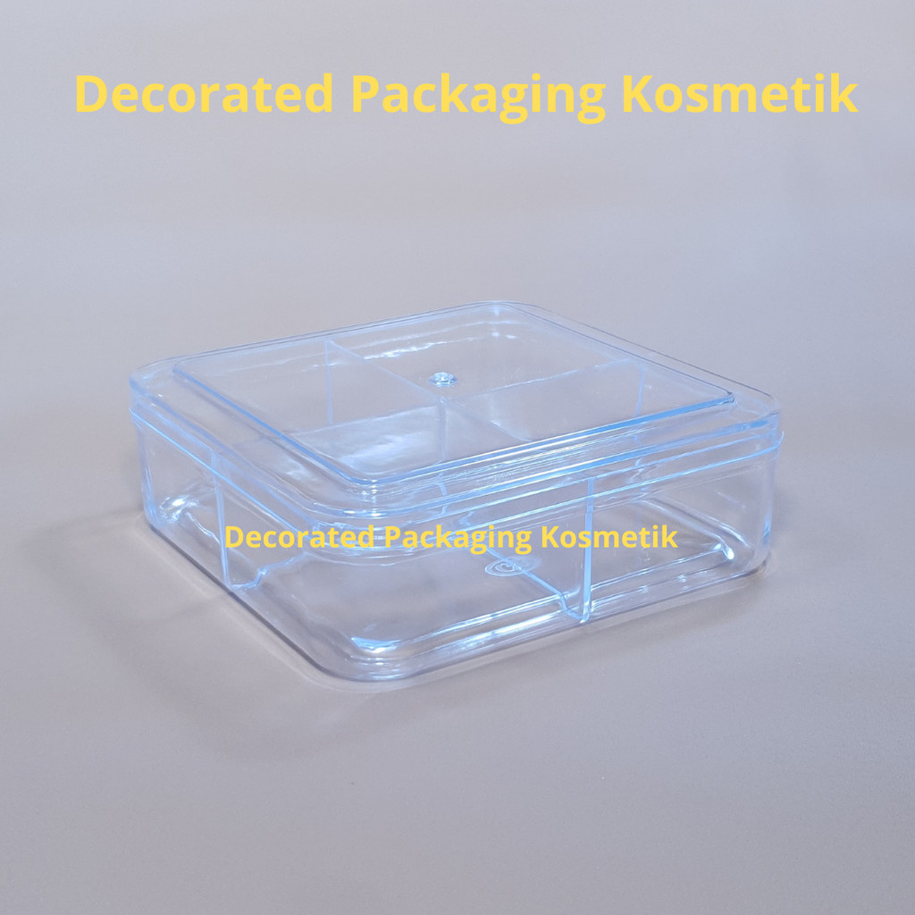 Toples Kue 500 Gr Sekat 4 Kotak / Toples Kue / Toples Acrilic / Toples Kue Kering / Toples Kue Lebar