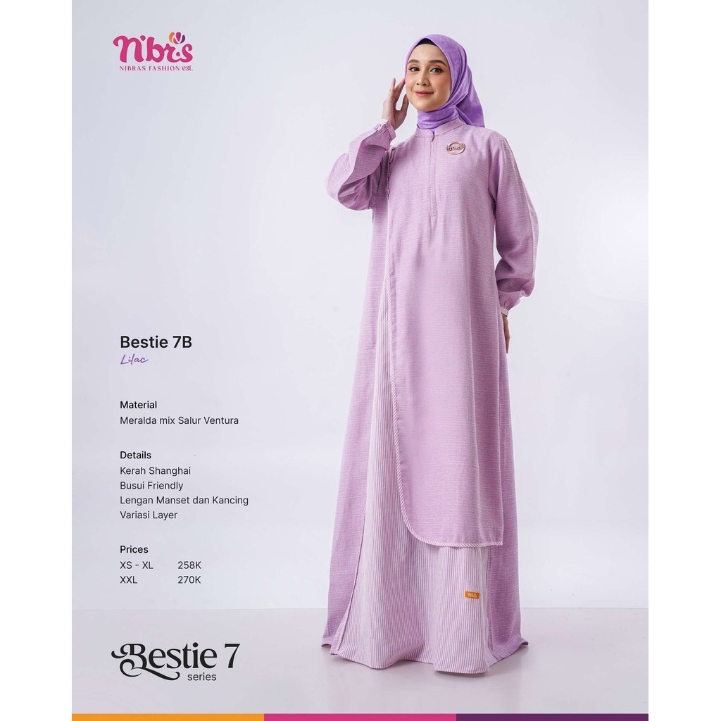 N'BRS Terbaru Gamis Polos Bestie Series 7B Dress Polos Muslim Simple By Nibras