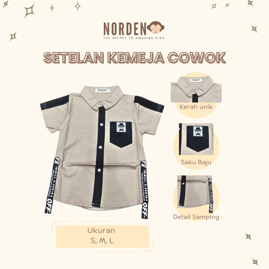 [ND] Kemeja Anak Laki-Laki Motif Koboi -Ukuran S-XL / Kemeja Anak Cowok