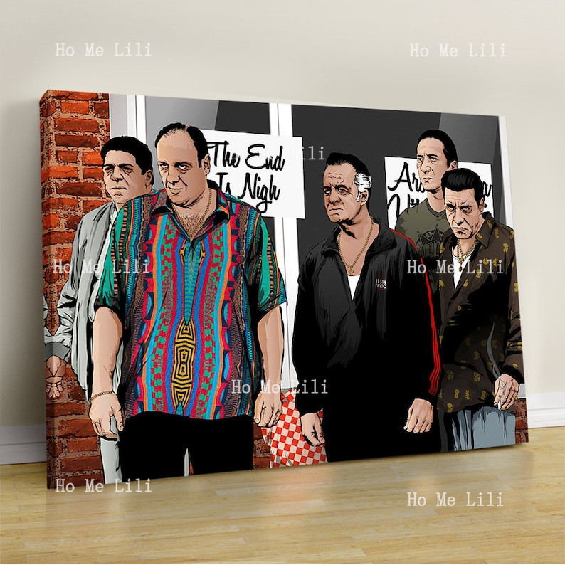 

The Sopranos Ganster Family Printtable Canvas Print Art Canvas Class Gift For Home Decor Light Retro Portrait