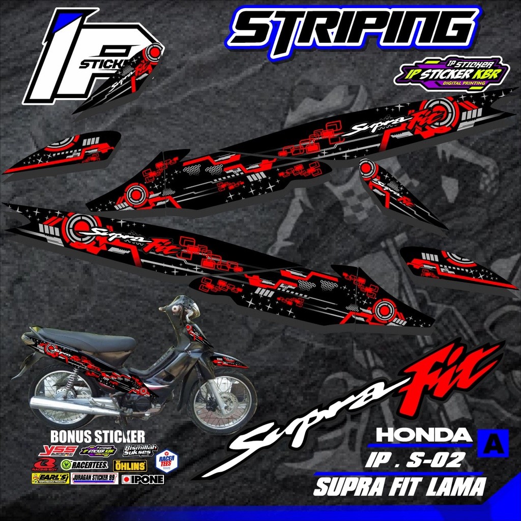 STRIPING HONDA SUPRA FIT LAMA -  STICKER STRIPING VARIASI LIST HONDA SUPRA FIT LAMA