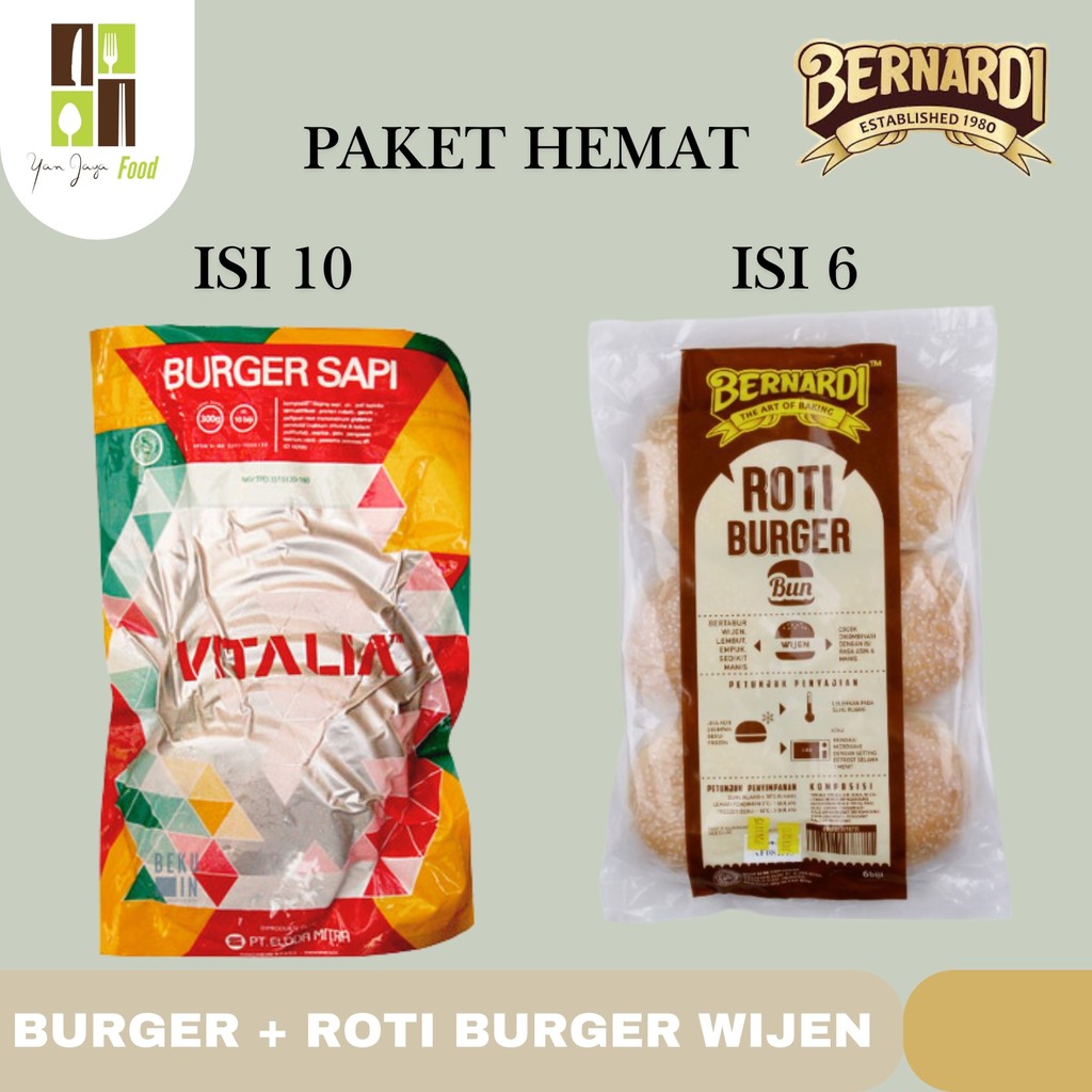 

Bernardi Vitalia Burger / Bernardi Burger Buns Tray Paket Hemat Bernardi Burger Sapi Isi 10pc + Burger Wijen Isi 6pc