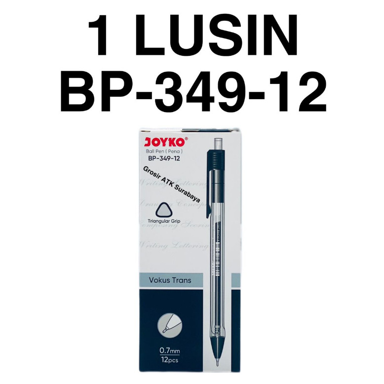 

( StaLand ) / ( DAPAT 1 LUSIN ) BOLPEN JOYKO BP-349-12 / Pulpen Bolpoin Cetek Joyko Vokus Transparant BP-349-12