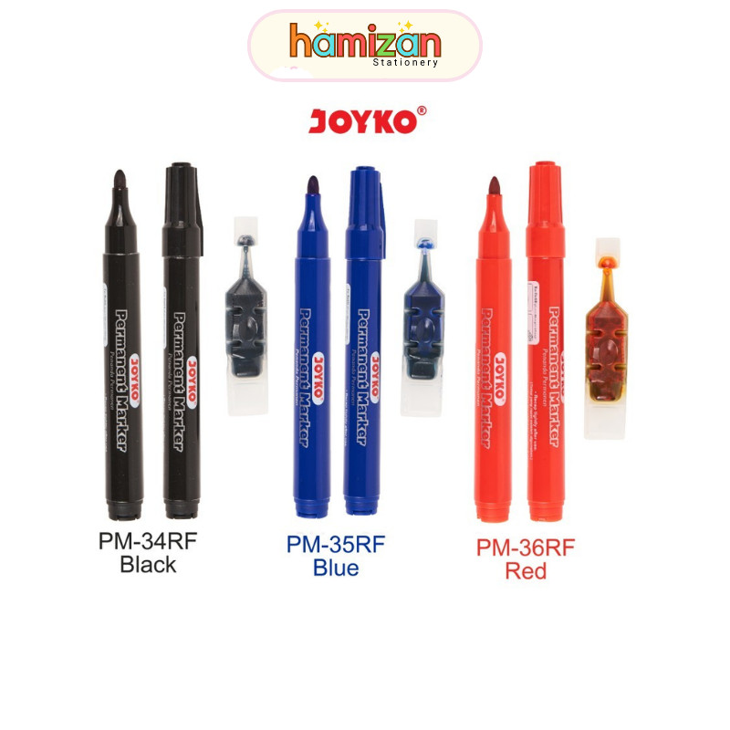 

( 1 pcs) Joyko Spidol Permanent PM-34 / Spidol Marker PM35 / Spidol Permanen PM 36 Murah Berkualitas