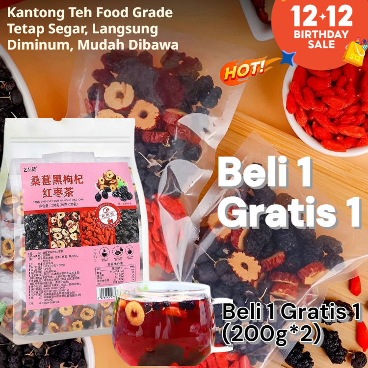 

【Beli 1 Gratis 1】400g wolfberry tea/Teh Bunga Kering Kurma Merah Murbei Hitam/Menutrisi dan mengkondisikan darah, teh sehat/Wolfberry Merah Wolfberry Merah Kombinasi Teh Bunga Dan Buah Dikemas Secara Individual