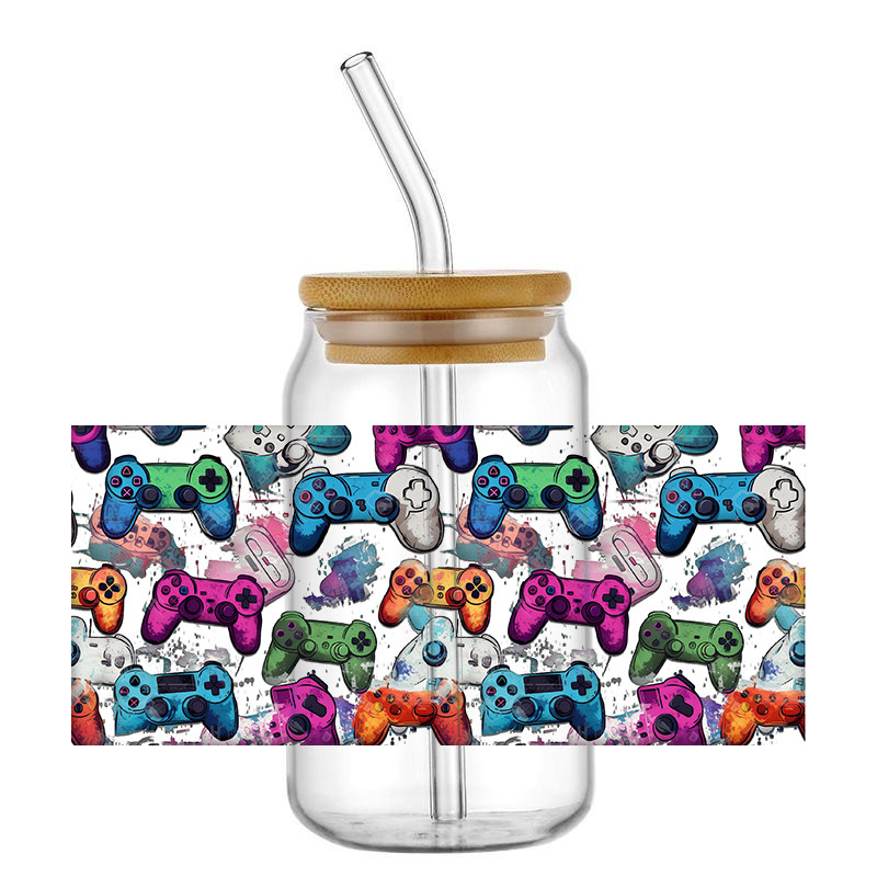 

Game Fuel Multi Designs Waterproof Self Adhesive Decals for Libby Can3D Cup Sticker UV DTF Wrap