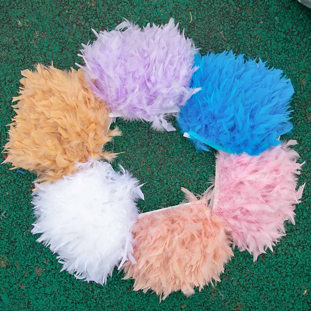 

5/10Meters Natural Turkey Feathers Trim DIY Wedding Party Feather Ribbon Handmade Crafts Sewing Clothing Plumes Decors