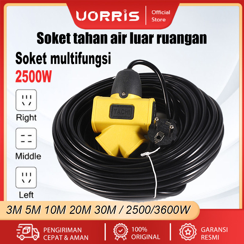 Kabel Roll 3600W UORRIS Kabel Ekstensi 5-30 Meter - Roll Kabel Listrik Multifungsi Original Heavy Du