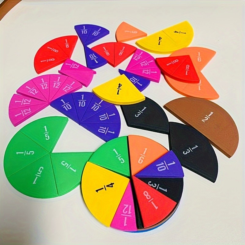 Connecting Fraction Circles Unit Fraction Manipulatives Rainbow Circle Math Fraction Games Montessor
