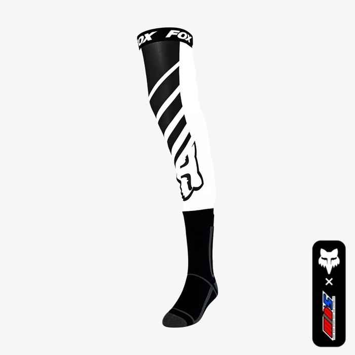 FOX Racing Mach One Knee Brace Tall Pro Socks MX Kaos Kaki Boots Motocross [Black/White]