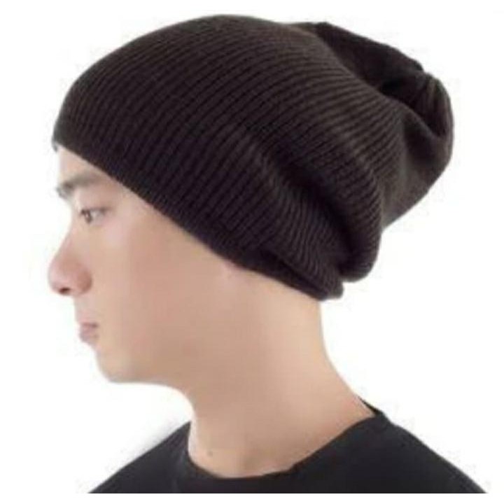 KUPLUK TEBAL (2 SISI) - TOPI KUPLUK - TOPI RAJUT - KUPLUK HITAM POLOS - TOPI MUSIM DINGIN