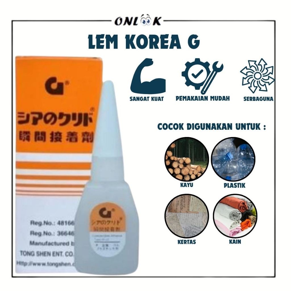 

Lem Korea G Super Glue Instant Quick Dry Cairan Perekat Sangat Kuat Maksimal Cepat Kering Serbaguna