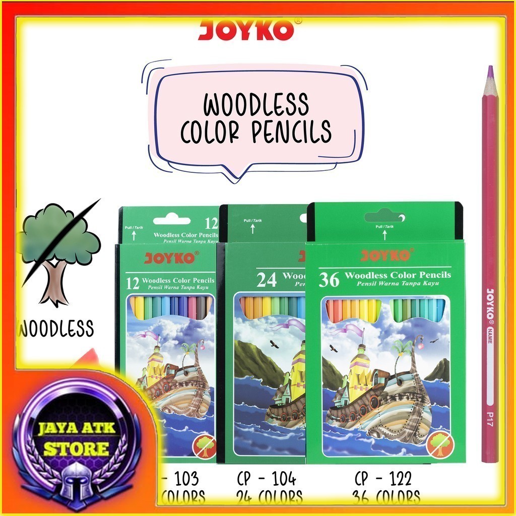

Joyko Pensil Warna Woodless Color Pencils Hexagonal Grip
