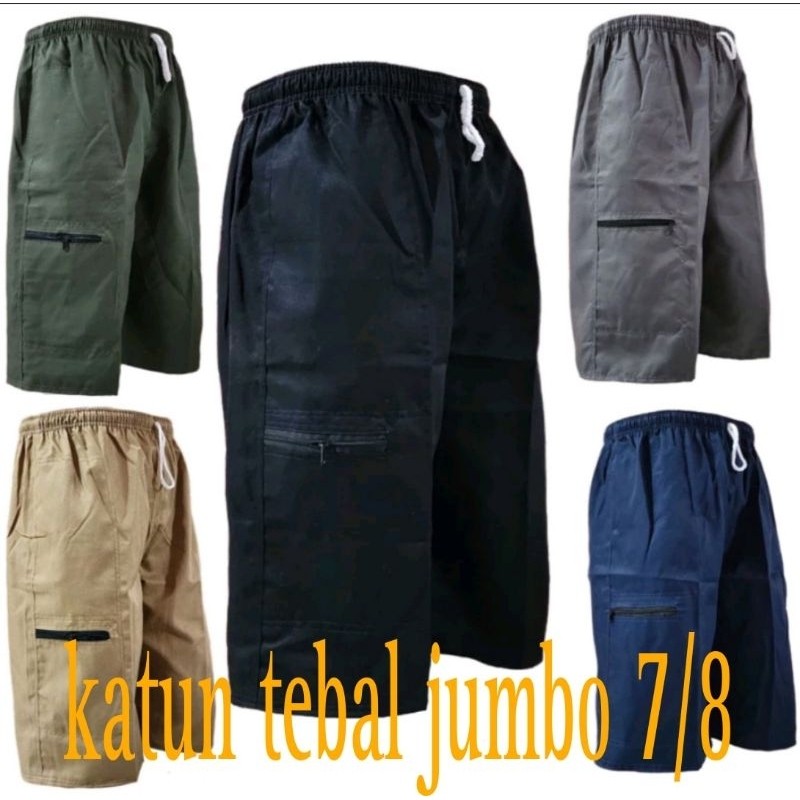SUPER JUMBO CELANA KOLOR MISTAK  PRIA 7/8 CELANA BIG SIZE JUMBO PRIA TWIL TEBAL