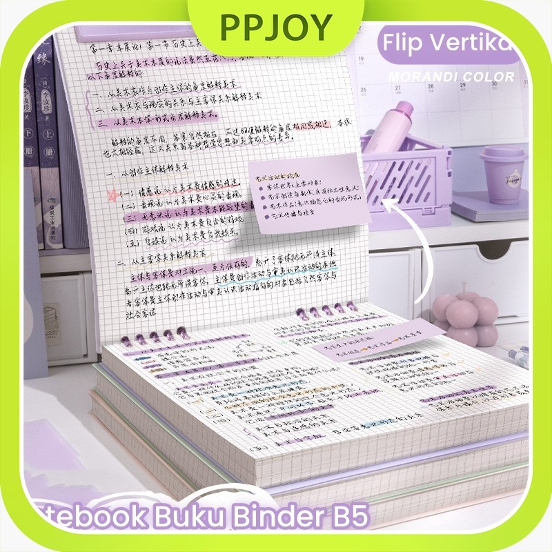 

Ready Notebook Buku Binder B5/Notebook Warna Gradasi Buku B5 Flip Vertikal/Tulis Sekolah Buku Notebook Aesthetic