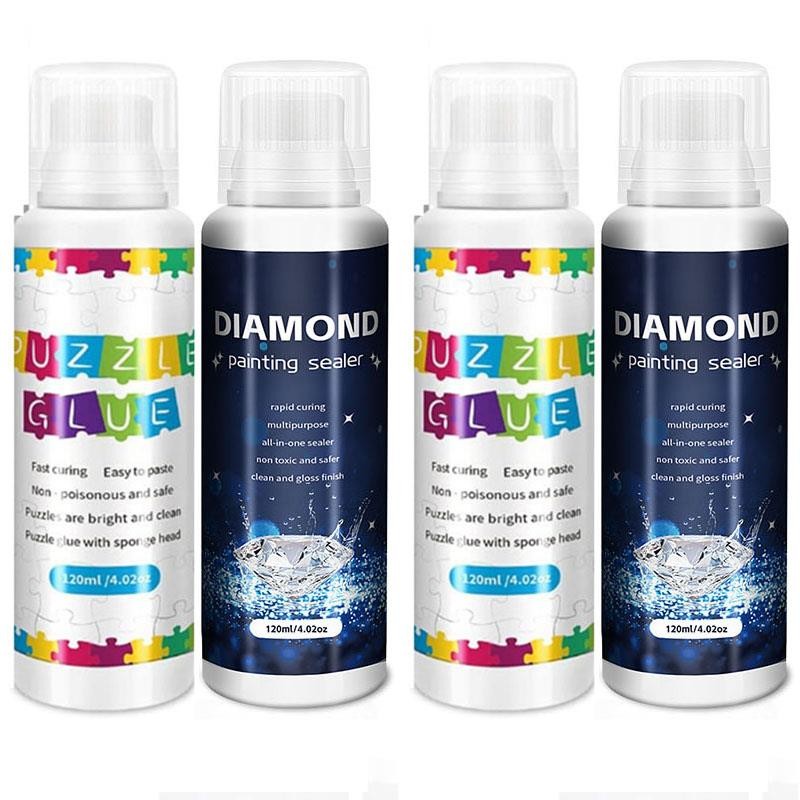 

5D Diamond Painting Sealer Art Glue Continuous Hold Gloss Effect Puzzle 120ml/Bottle Puzzle Highlight Glue Artwork Maintenance
