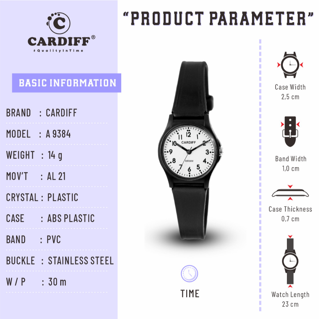 CARDIFF Analog A 9384 Jam Tangan Analog Cowok Water Resistant