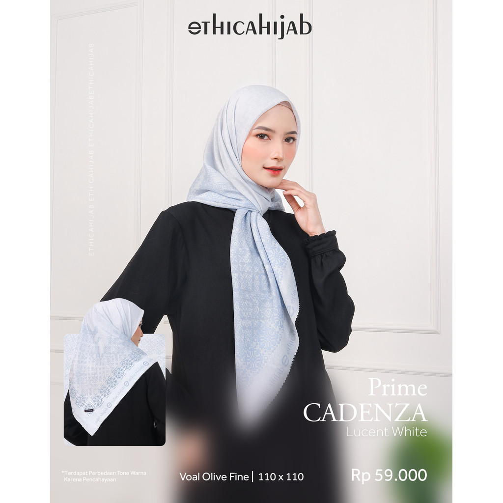 Hijab Segi Empat Prime Cadenza by Ethica Hijab Material Voal Olive Fine Bermotif Finishing Lasercut 
