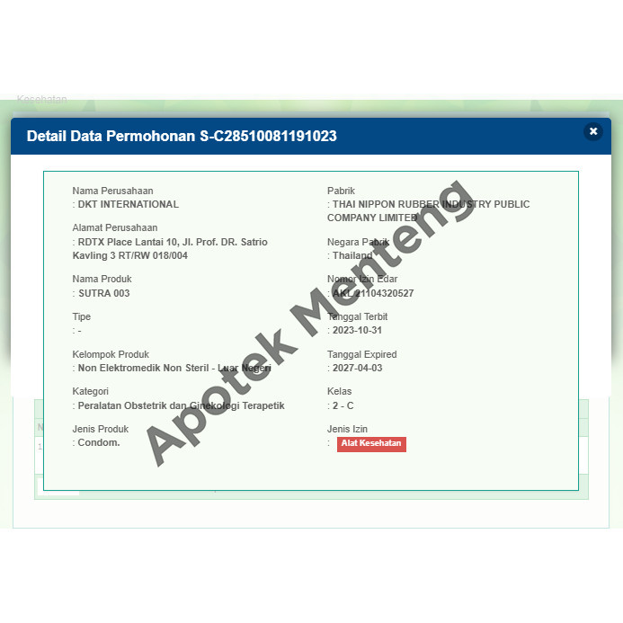 Maju Makmur Kondom Sutra 0.03 - Isi 2