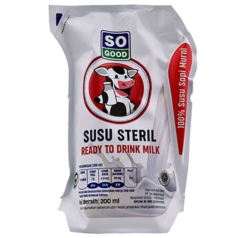 

So Good Susu Sapi Steril Pouch 1 Karton (24x200ml)