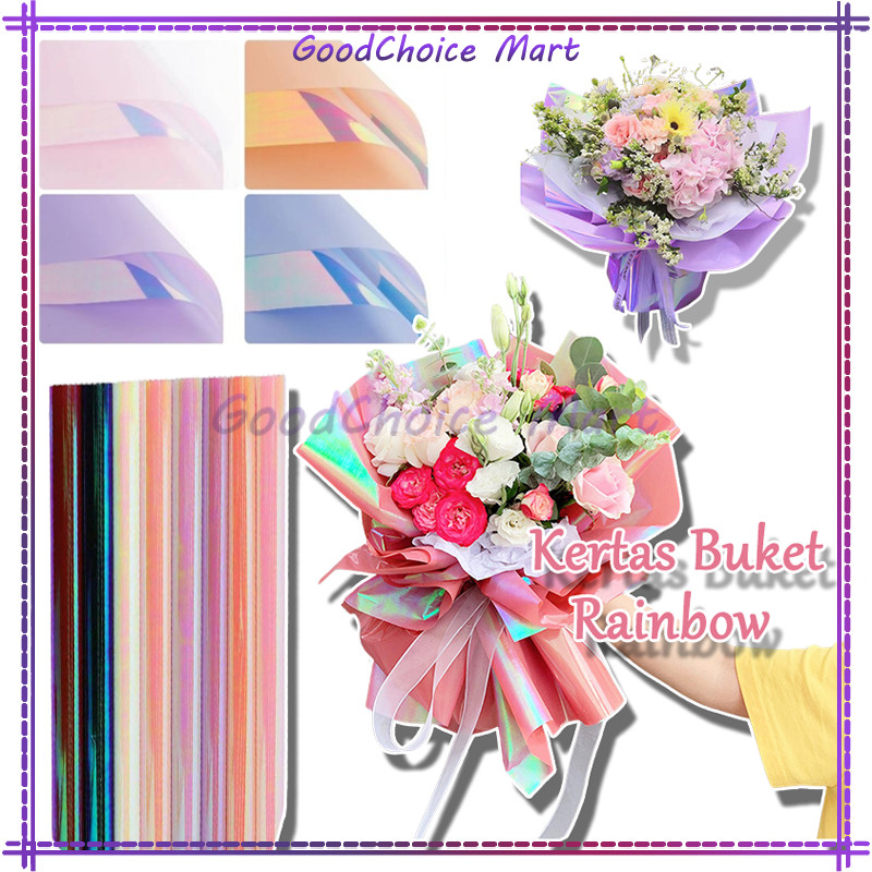 

Hologram Flower Wrapping Paper Waterproof/Krtas Celophane