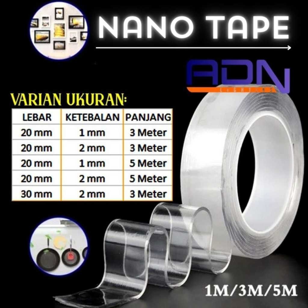 

Double Tape Nano STRONG Isolasi Bening Super Kuat Import Dobel Doble Tip 2 sisi multifungsi