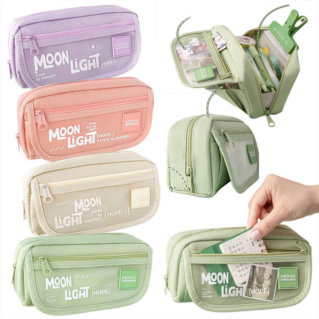 

MW034 Tempat Pensil Moon Light Pencil Case Bolpoin Kotak Dompet Pouch Stationary Alat Tulis Journal