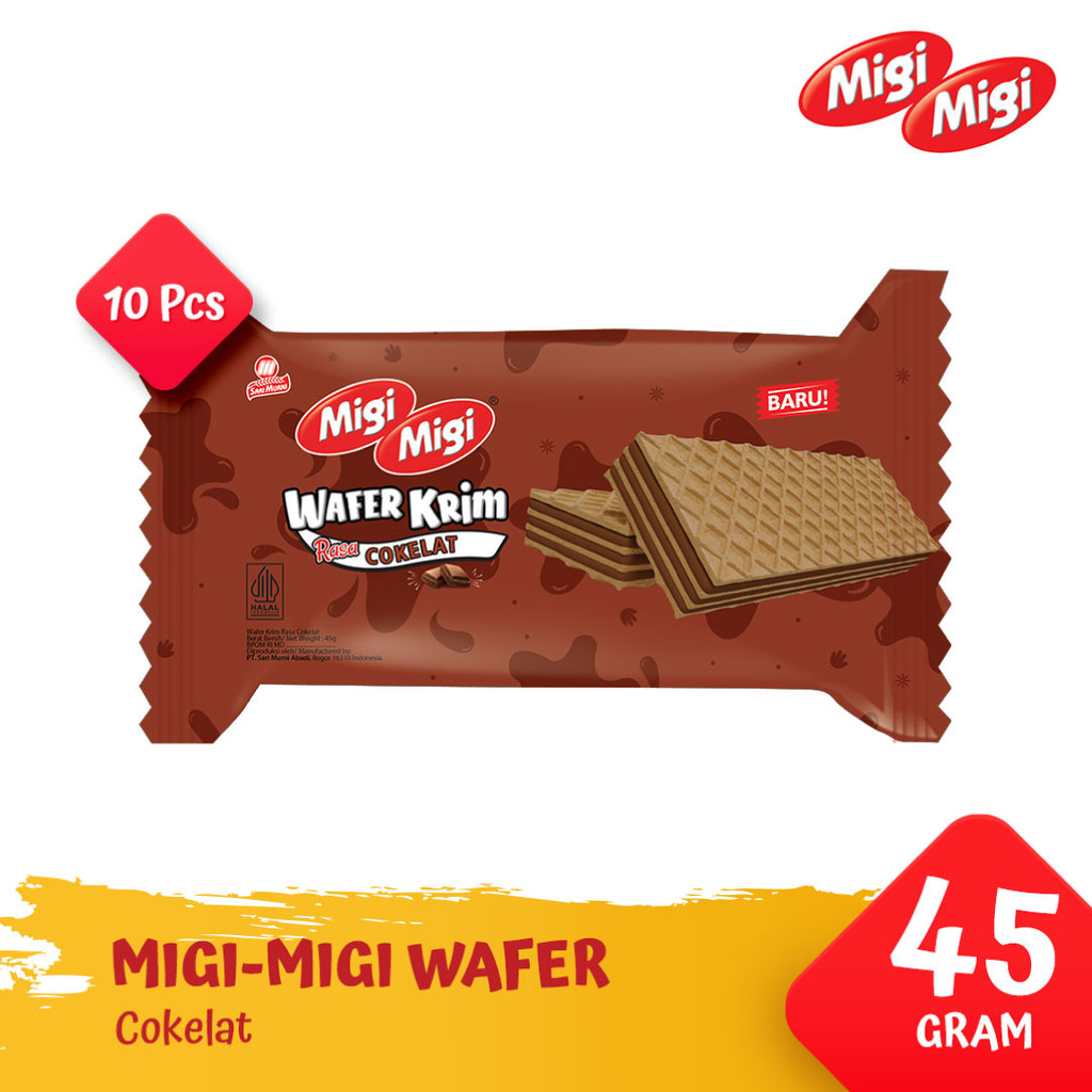 

Migi Migi Wafer Krim 45gr - Cokelat [1 Pack @ 10 Pcs]