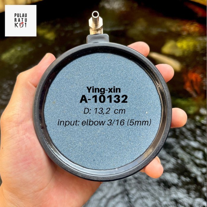 Ying xin carborundum air stone | batu aerator pipih bulat airstone kolam aquarium ikan diffuser aera