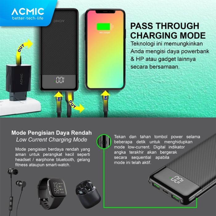 BEST -ACMIC F10PRO 10000mAh Powerbank Slim 22.5W Fast Charging Type C - F10Pro PB Only