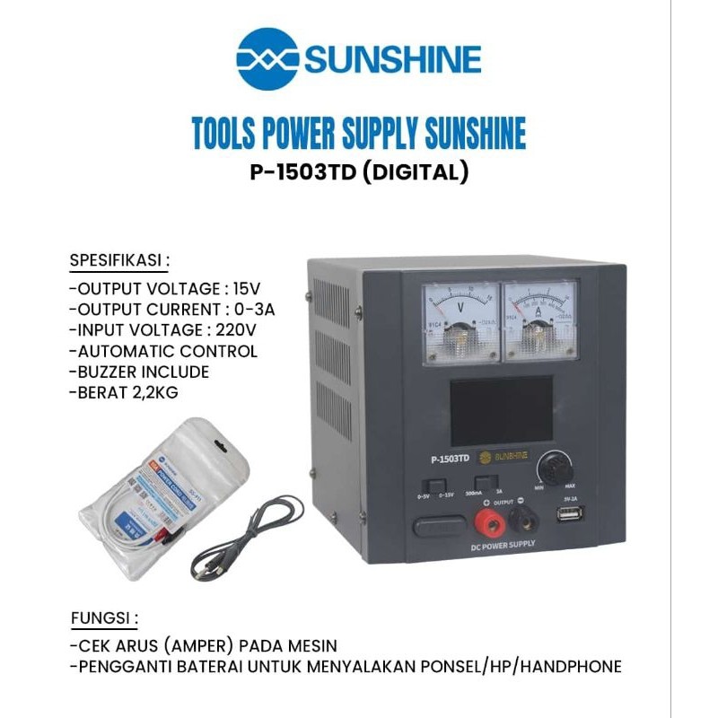 DC POWER SUPPLY / POWER SUPPLY SUNSHINE P-1503TD 3 AMPERE