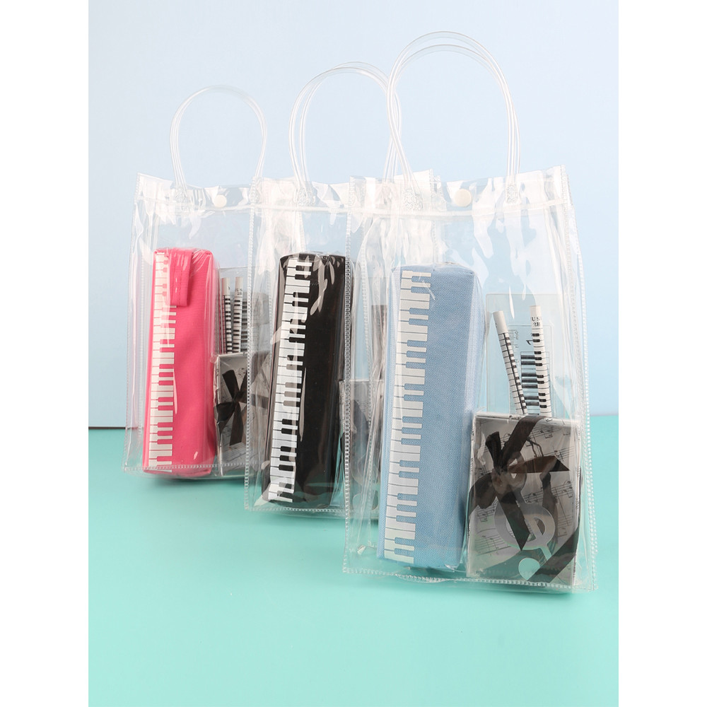

Piano Pencil Case Music Note Bookmark Pencil Ruler Kit Escolar Gift Set Music School Stationary Set Stationery Set Escolar
